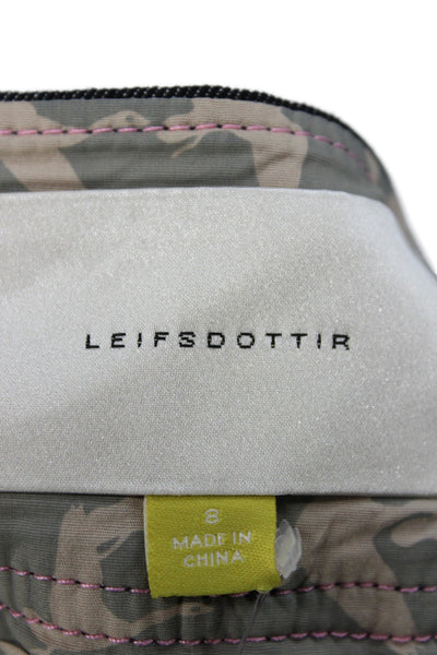 Leifsdottir Women Wrap Skirt Black Button Knee Length Cotton Size 8