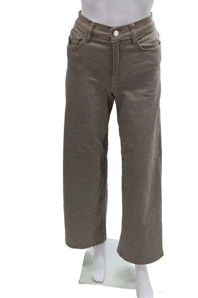 Frame Womens Houndstooth Brown Cotton Pants Size 26