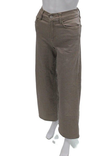 Frame Womens Houndstooth Brown Cotton Pants Size 26