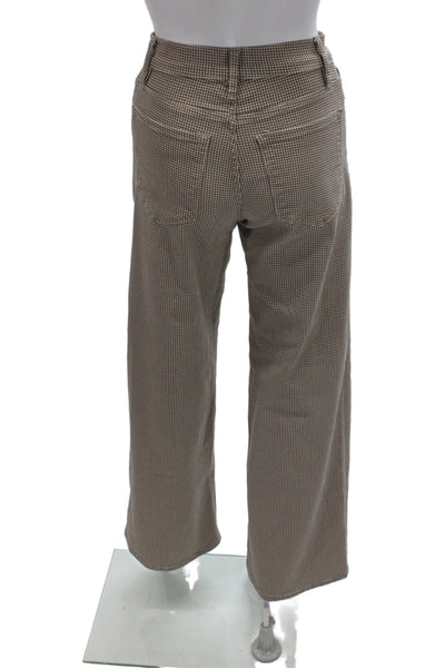Frame Womens Houndstooth Brown Cotton Pants Size 26