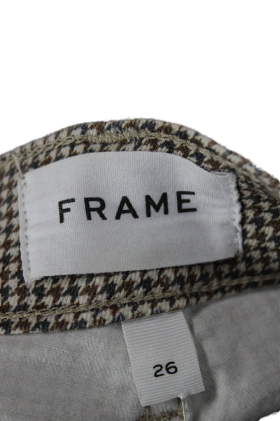 Frame Womens Houndstooth Brown Cotton Pants Size 26