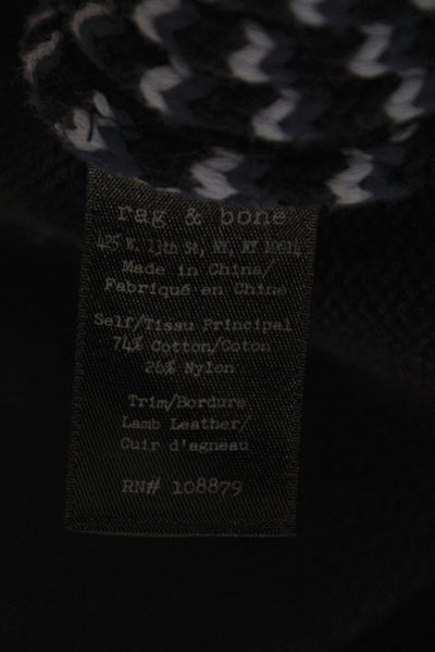 Rag & Bone Womens Bomber Jacket Black Cotton Crew Neck Size XS