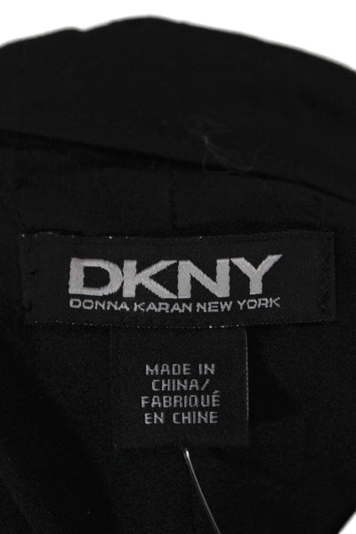 DKNY Womens Linen Blend Peplum Blazer Black Size S