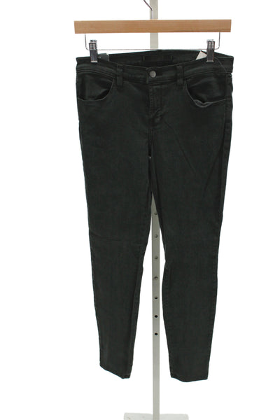 J Brand Women Skinny Black Jeans Cotton Blend Button 30 Inseam Size 29