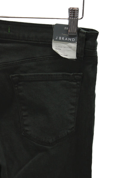 J Brand Women Skinny Black Jeans Cotton Blend Button 30 Inseam Size 29