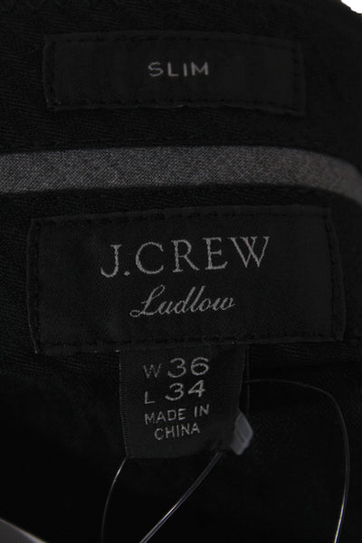 J Crew Mens Dress Pants Black Wool Zip Size 36