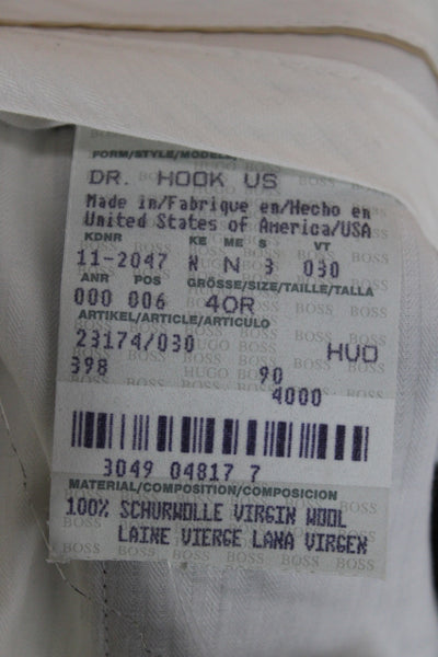 Boss Hugo Boss Men Gray Virgin Wool Dress Pants Button Size 40