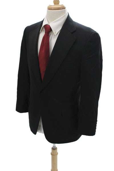 Paul Stuart Mens Tuxedo Jacket Black Wool Solid Button Size 38 Short