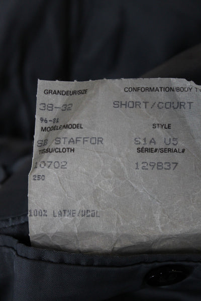 Paul Stuart Mens Tuxedo Jacket Black Wool Solid Button Size 38 Short