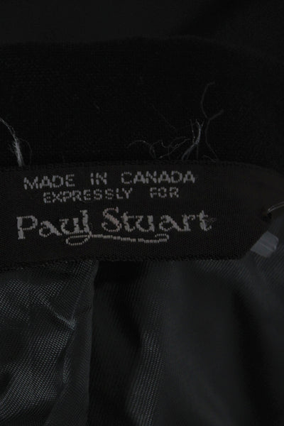 Paul Stuart Mens Tuxedo Jacket Black Wool Solid Button Size 38 Short