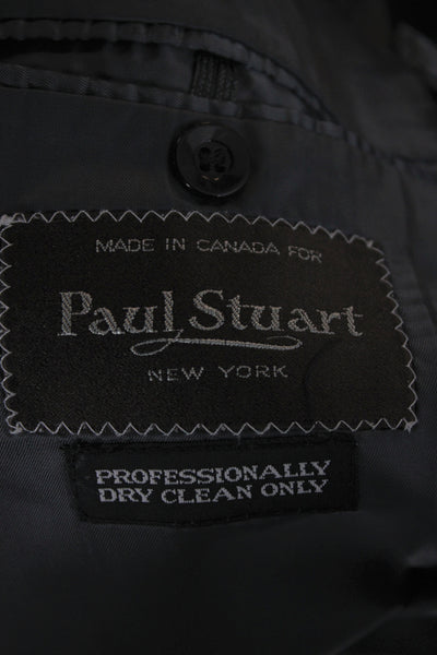 Paul Stuart Mens Tuxedo Jacket Black Wool Solid Button Size 38 Short