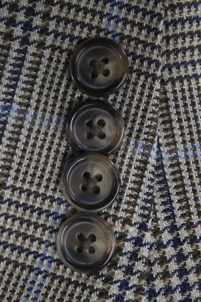 Brooks Brothers Mens 2 Piece Plaid Sport Coat Beige Linen Size 44