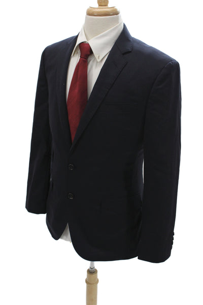 J Crew Mens 2 Piece Wool Suit Jacket Blue Classic Size 38
