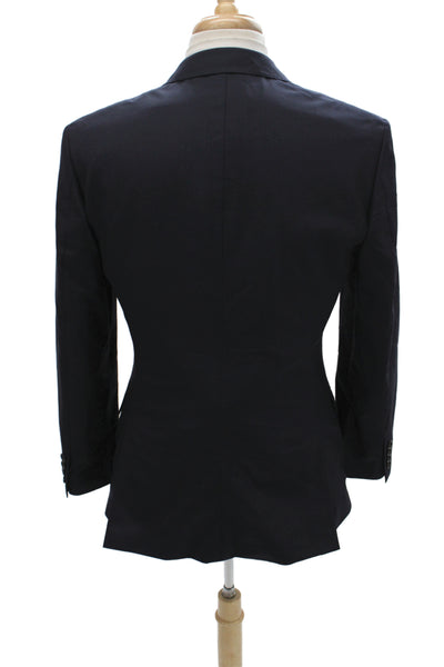 J Crew Mens 2 Piece Wool Suit Jacket Blue Classic Size 38