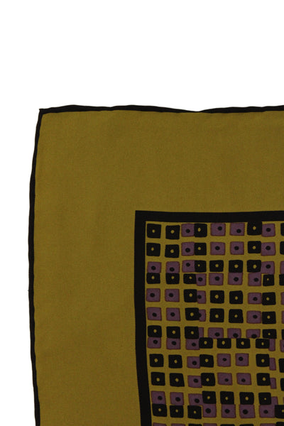 Tom Ford Unisex Adults Silk Geometric Print Scarf Yellow Size 16x16 in