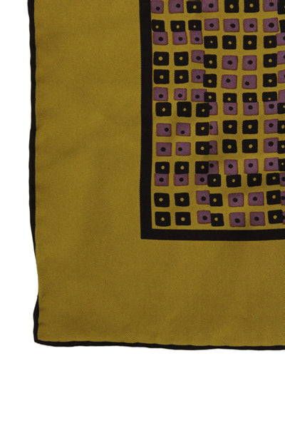 Tom Ford Unisex Adults Silk Geometric Print Scarf Yellow Size 16x16 in