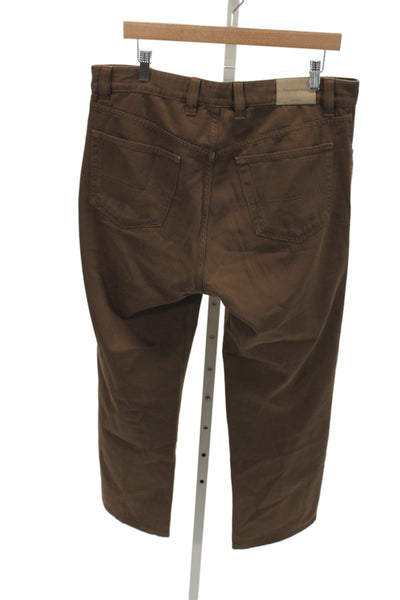 Ermenegildo Zegna Mens Chino Pants Brown Button 100% Cotton Size 36