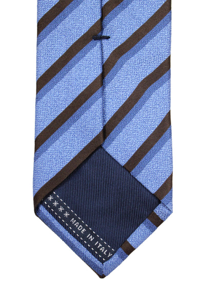 Ermenegildo Zegna 100 Percent Silk Striped Tie Blue 58in
