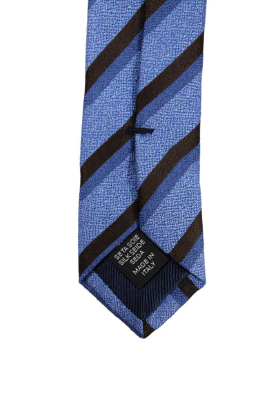 Ermenegildo Zegna 100 Percent Silk Striped Tie Blue 58in