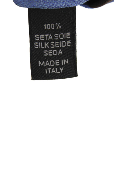 Ermenegildo Zegna 100 Percent Silk Striped Tie Blue 58in