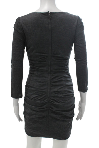Dolce & Gabbana Womens Bodycon Dress Gray 100% Virgin Wool Scoop Neck Size 40
