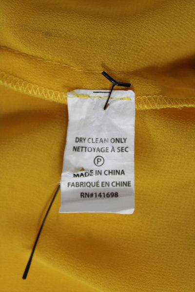 Ramy Brook Womens Blouson Dress Yellow V Neck Long Sleeve Bohemian Size S