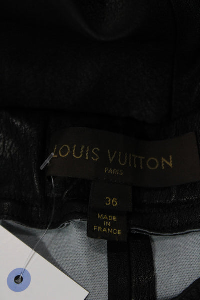 Louis Vuitton Womens Lambskin Jeggings Black Size 36