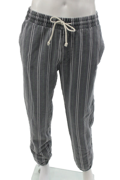Kith Mens Gray Striped Cotton Joggers Size 32