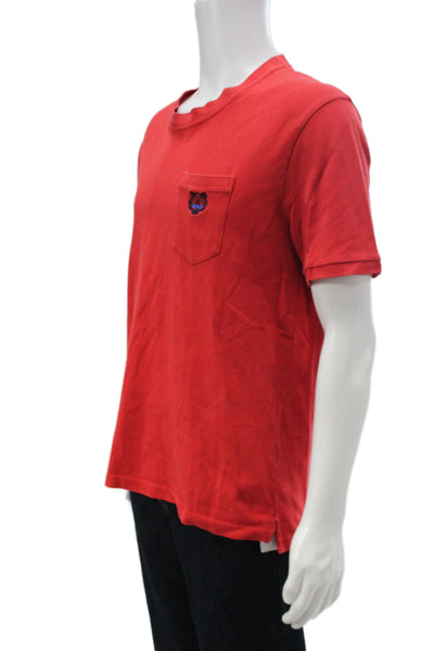 Kenzo Mens Basic Tiger Crew Neck Short Sleeve T-Shirt Red 100% Cotton Size M
