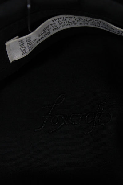 Foxcroft Unisex Adults Collared Black Cotton Shirt Long Sleeve Size 18W