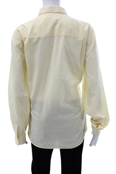 Foxcroft Womens Ivory Collared Long Sleeve Button Up Plus Blouse Size 18