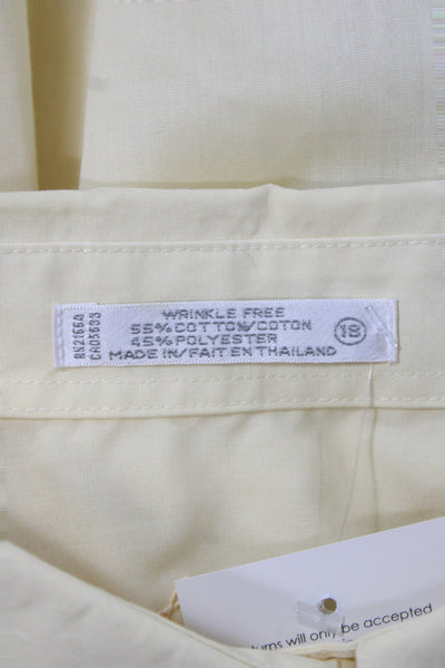 Foxcroft Womens Ivory Collared Long Sleeve Button Up Plus Blouse Size 18