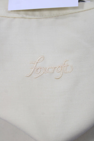 Foxcroft Womens Ivory Collared Long Sleeve Button Up Plus Blouse Size 18