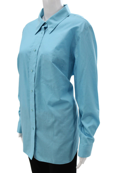 Orvis Unisex Adults Blue Collared Button-Up Shirt Long Sleeve Size 18W