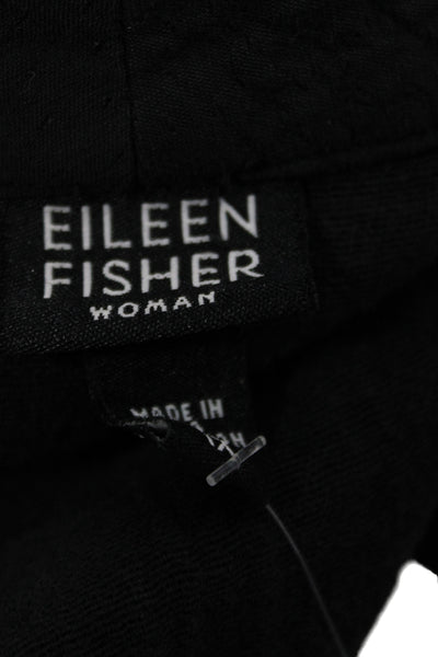 Eileen Fisher Womens Black Basic Jacket Long Sleeve Cotton Size 1X