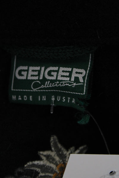 Geiger Collections Unisex Adults Overcoat Black Floral Wool Size 42