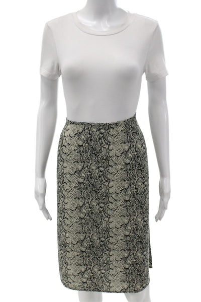 Liz Claiborne Womens Straight Pencil Animal Print Gray Polyester Skirt Size 16