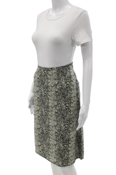 Liz Claiborne Womens Straight Pencil Animal Print Gray Polyester Skirt Size 16