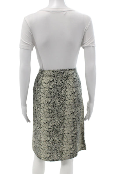 Liz Claiborne Womens Straight Pencil Animal Print Gray Polyester Skirt Size 16