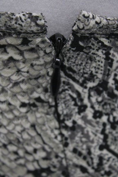 Liz Claiborne Womens Straight Pencil Animal Print Gray Polyester Skirt Size 16