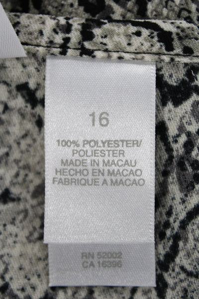 Liz Claiborne Womens Straight Pencil Animal Print Gray Polyester Skirt Size 16