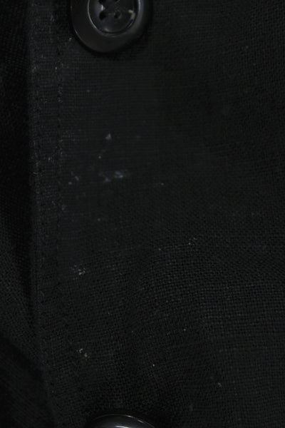Liz Claiborne Womens Black Linen Basic Jacket Long Sleeve Button Size 2X