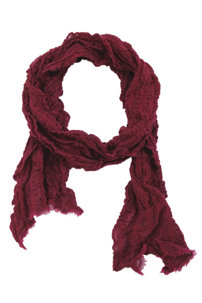 Eileen Fisher Womens Wool Blend Ruched Neck Scarf Fuschia Size OS