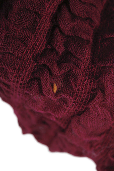 Eileen Fisher Womens Wool Blend Ruched Neck Scarf Fuschia Size OS