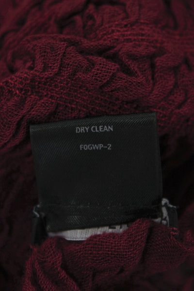 Eileen Fisher Womens Wool Blend Ruched Neck Scarf Fuschia Size OS
