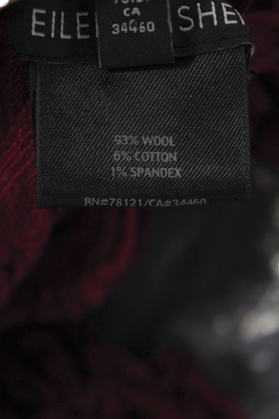 Eileen Fisher Womens Wool Blend Ruched Neck Scarf Fuschia Size OS