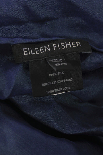 Eileen Fisher Womens Silk Rectangular Scarf Indigo One Size