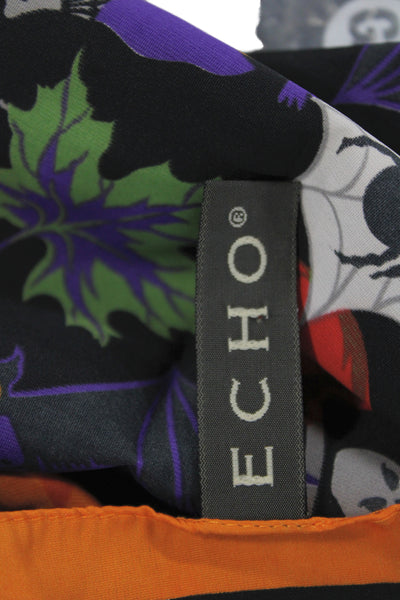 Echo Womens Scary Holiday Print Square Scarf Multicolor Size 38X38"