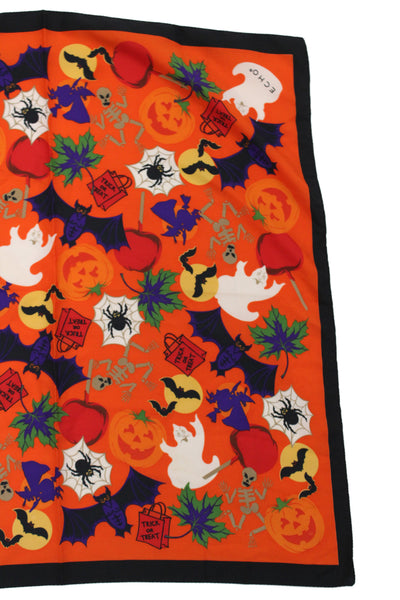 Echo Womens Scary Holiday Print Square Scarf Multicolor Size 38X38"