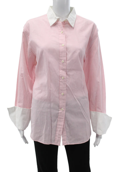 Brooks Brothers Women Basic Collared Button-Up Check Cotton Long Sleeve Size 16
